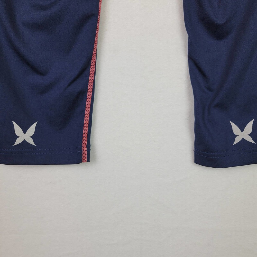 Kari Traa Womens Cropped Leggings Mid Rise Size Medium Navy Blue Yoga Activewear - Picture 6 of 7